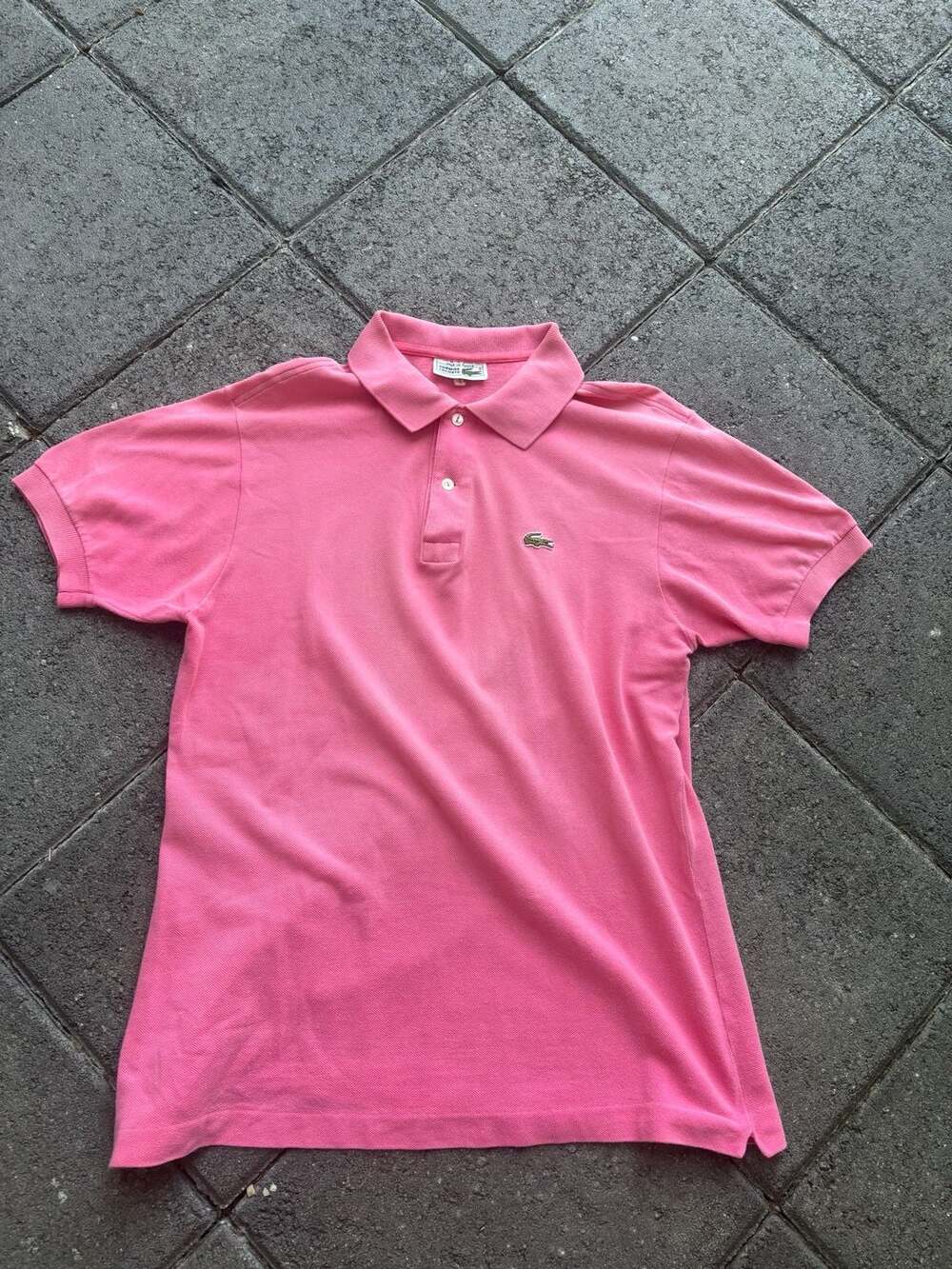 Vintage Chemise Lacoste Made in France Piqué Polo Shirt Pink